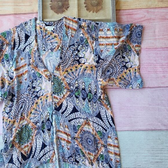 Flynn Skye Stevie Mind‎ Blown Button Front High Low Boho Kimono OS - Picture 5 of 9